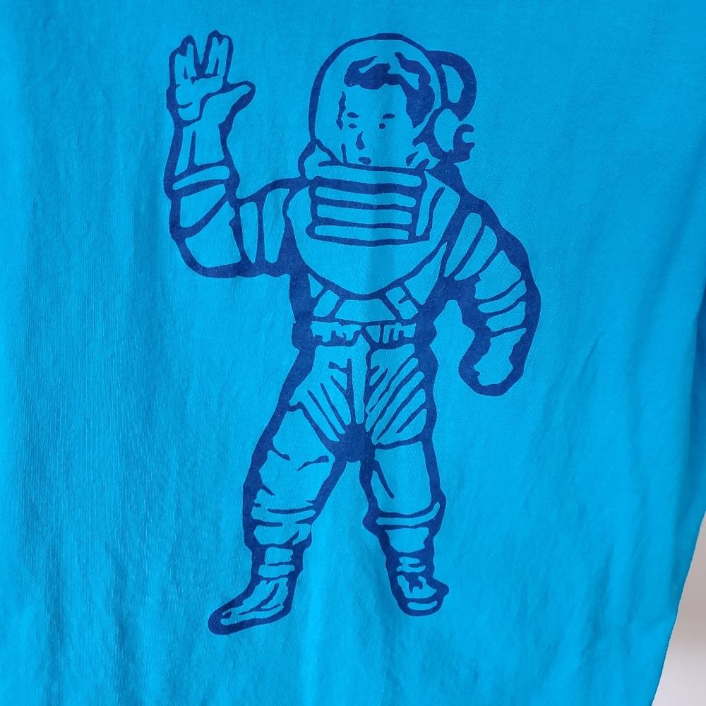 Billionaire Boys Club blue crew neck short sleeve graffic T-shirt astronauts Lg - Picture 3 of 8
